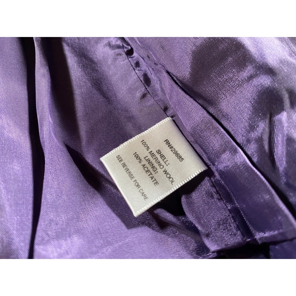 Pendleton Purple 100% Merino Wool Button Front Jacket Women XS 1960s Mod Style - Picture 6 of 7